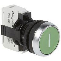 Кнопка с потайным толкателем - Osmoz - в сборе - IP 66 - зеленый с маркеровкой ''I'' | код 023709 |  Legrand